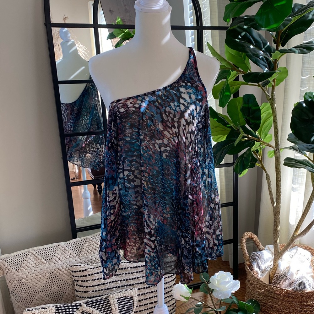 BEBE asymmetrical blouse